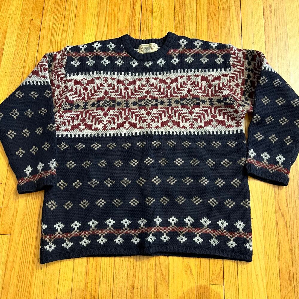 Vintage Abercrombie & Fitch SWEATER 100% Wool Mens Medium Y2K Chunky 90s